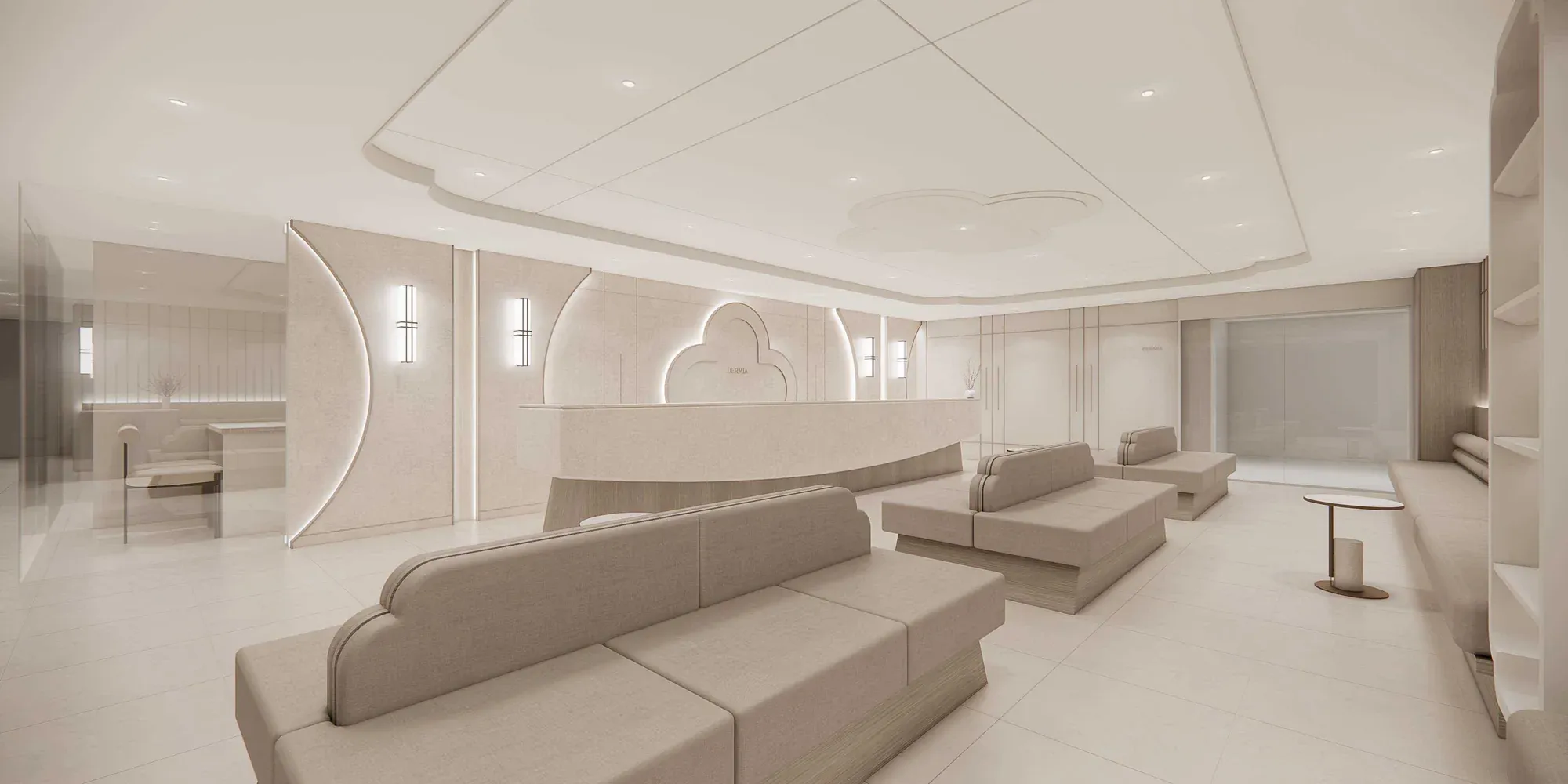 Side view of the Dermia reception and waiting area
