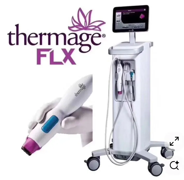 Korean facial treatment — Thermage FLX device close-up