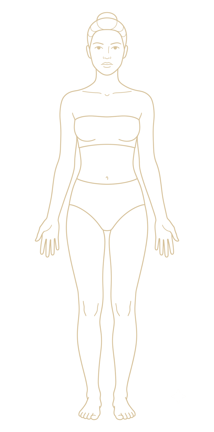 Full-body line-art illustration — select an area to open its note